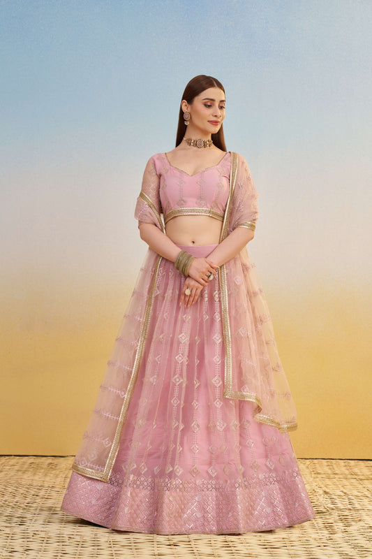 Pink Sequined Wear Lehenga Choli