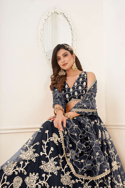 Black Sequins Embroidered Lehenga Choli