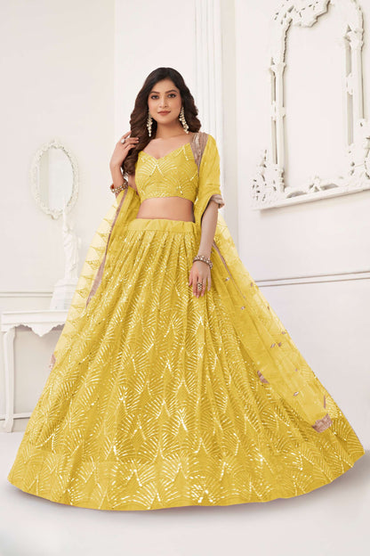 Yellow Emroidered Lehenga Choli