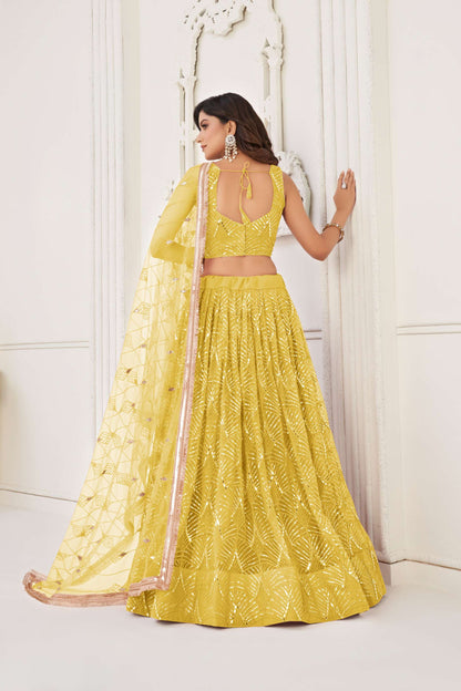 Yellow Emroidered Lehenga Choli