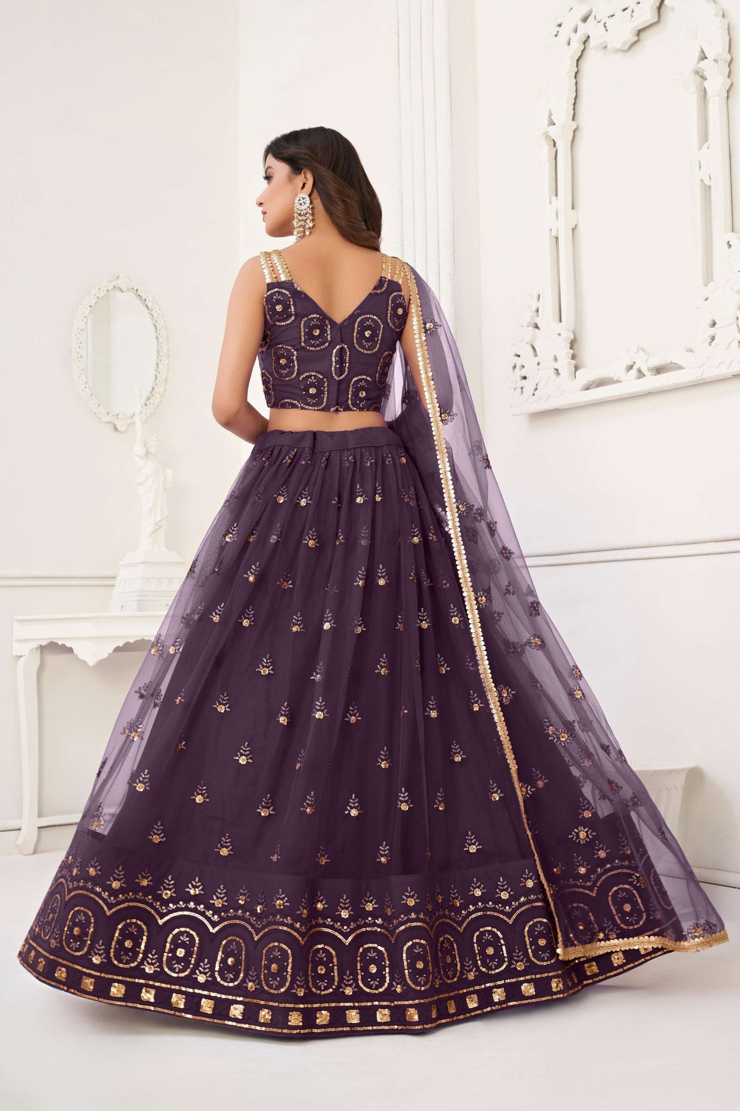 Deep Purple (Wine) Embroidered Lehenga Choli