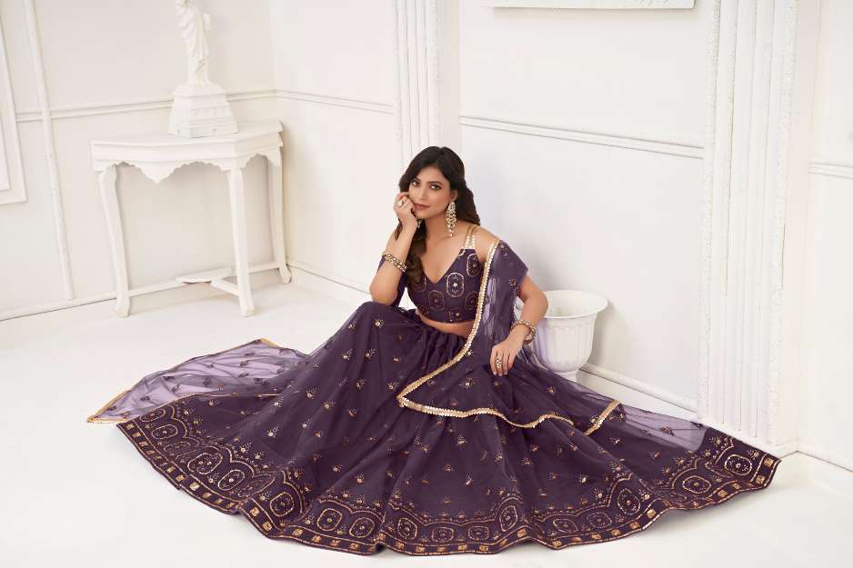 Deep Purple (Wine) Embroidered Lehenga Choli